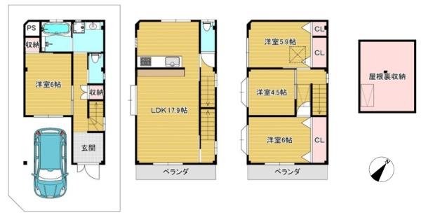 大阪市東淀川区下新庄４丁目の中古一戸建