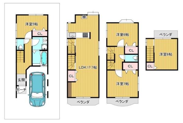 大阪市北区池田町の中古一戸建て