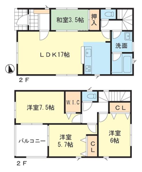 新築分譲住宅川越市かすみ野１丁目全２棟２号棟