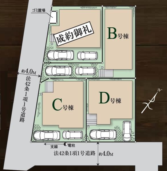 川越市富士見町の新築一戸建(全体区画図)