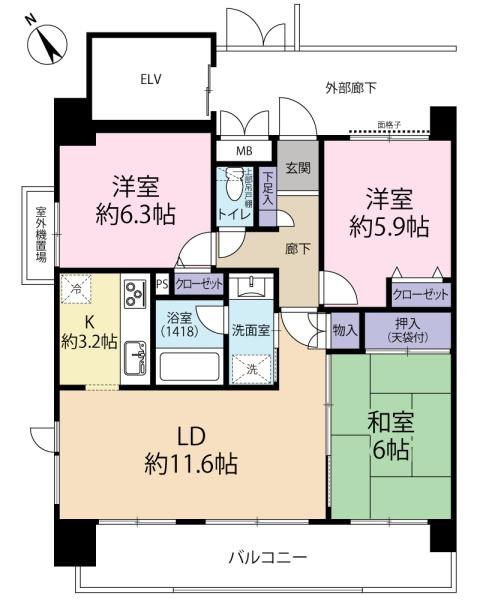 セラード川越連雀町１４階角住戸