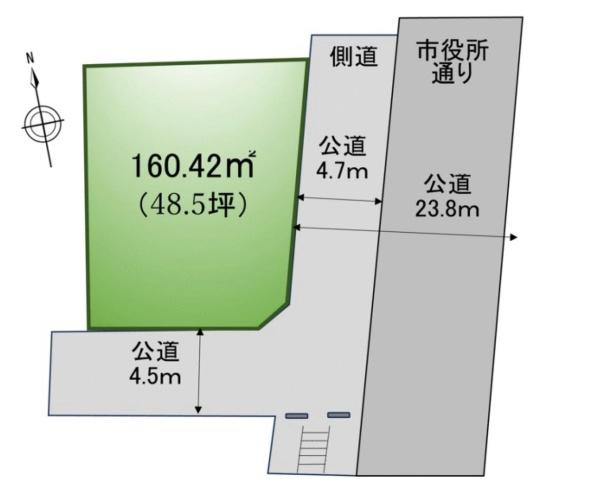 中野上町4丁目角地　建築条件無し