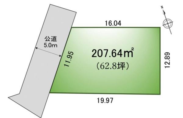 中野上町5丁目土地　62.8坪　建築条件無し