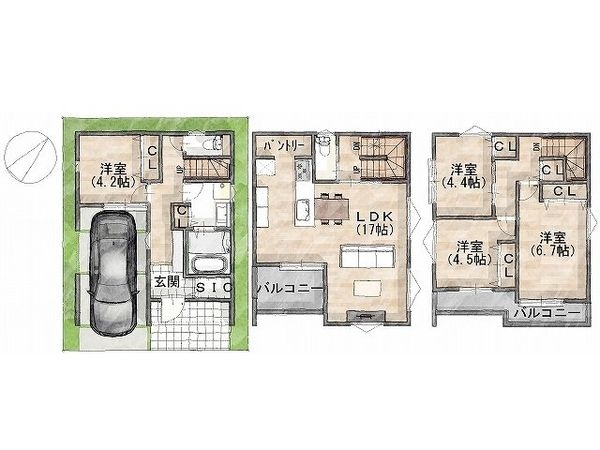 守口市桃町　新築一戸建て　２期　全２区画　２号地