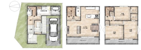 守口市大枝東町　新築一戸建て　３号棟