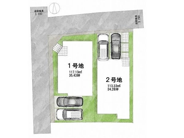 大東市御領１丁目　建築条件付き土地　２号棟