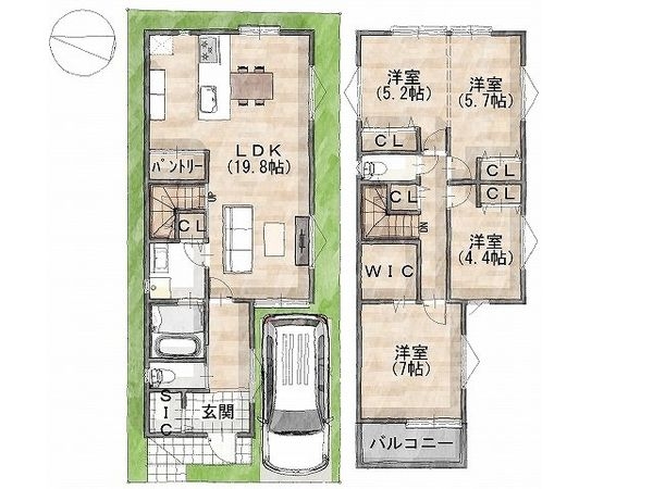 西宮市上之町　新築一戸建て　２期　２号棟