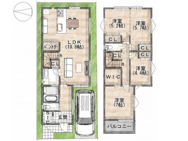 西宮市上之町　新築一戸建て　２期　１号棟
