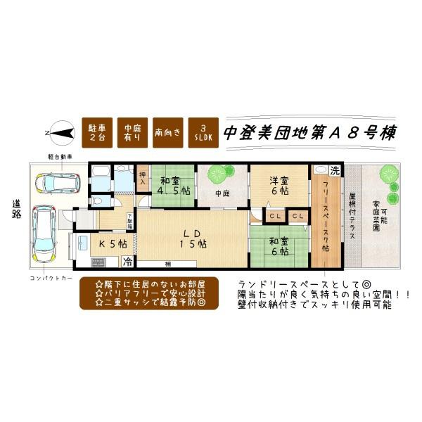 中登美第二団地A８号棟　駐車場付き