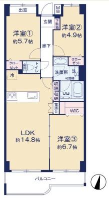 ライオンズマンション南大沢　２階