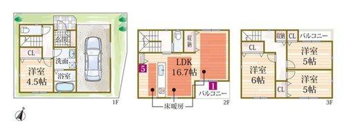 高槻市芝生町1丁目　新築戸建　2号地