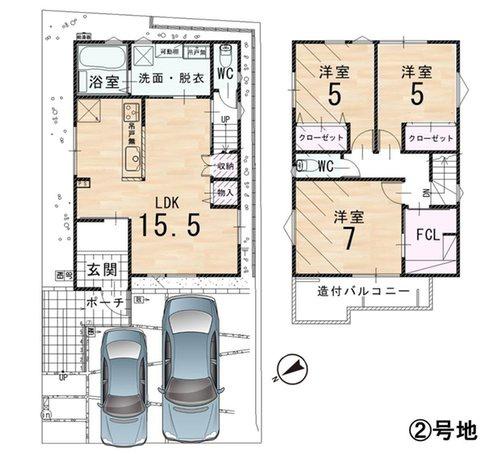 高槻市真上町5丁目　新築戸建　2号地