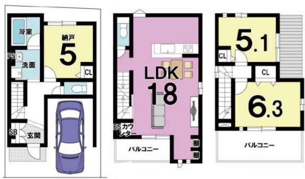 高槻市寿町1丁目　新築戸建　1号地