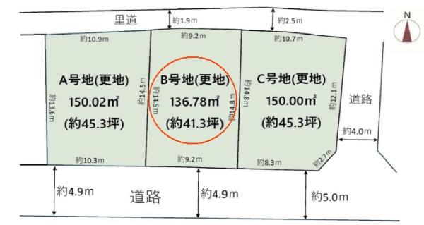 茨木市西安威1丁目　売土地　B号地