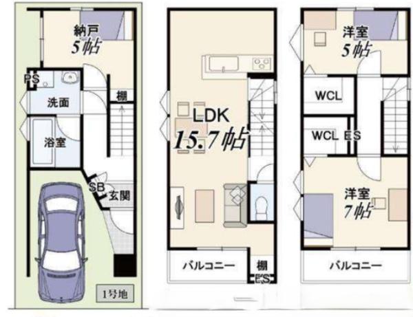 高槻市明野町　新築戸建　1号地
