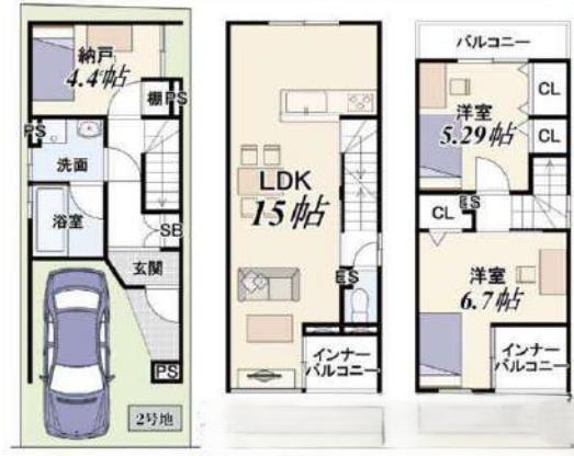 高槻市明野町　新築戸建　2号地