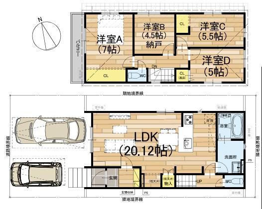 高槻市東上牧3丁目　新築戸建　2号地