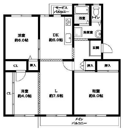 茨木郡山D住宅A18棟(間取り)
