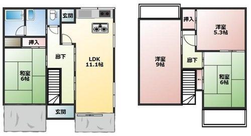 茨木市田中町の中古一戸建て(間取り)
