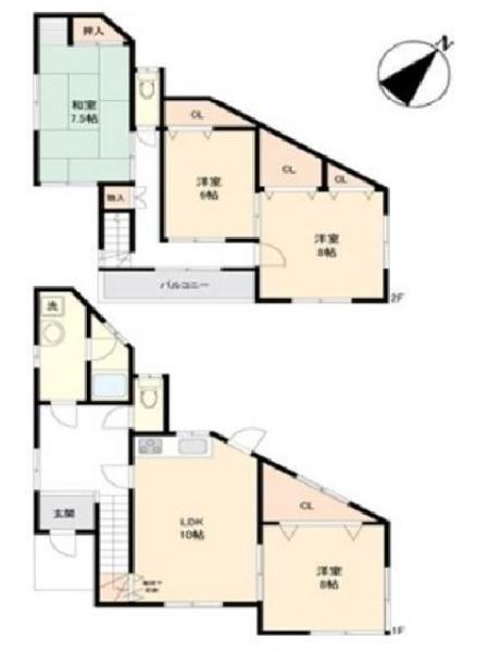 茨木市南春日丘6丁目の中古一戸建て(間取り)