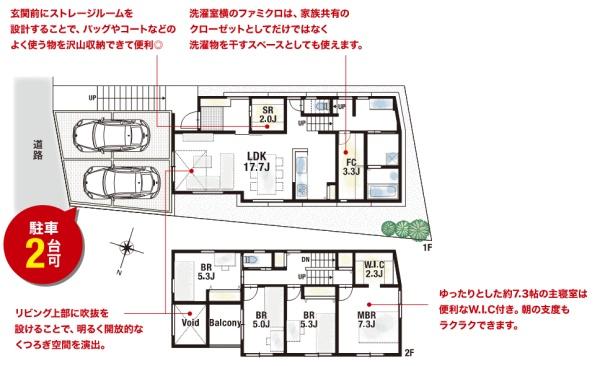 茨木市北春日丘1丁目の土地(プラン例(間取図))