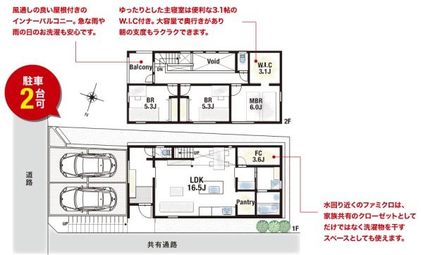 茨木市北春日丘1丁目の土地(プラン例(間取図))