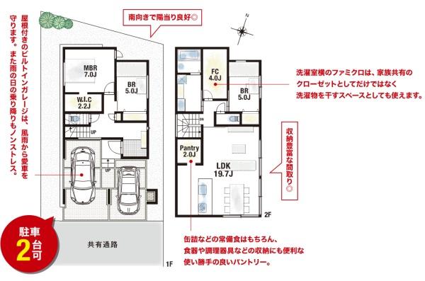 茨木市北春日丘1丁目の土地(プラン例(間取図))