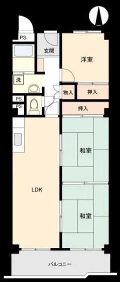 春日丘グリーンハイツA棟(間取り)