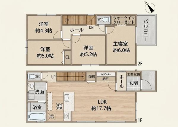 高槻市真上町5丁目　新築戸建　2号地