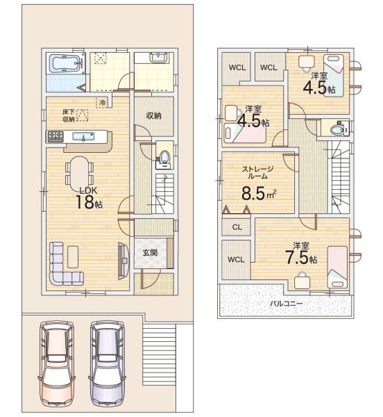 枚方市楠葉美咲２丁目の新築一戸建