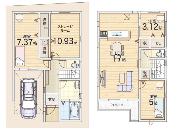 大阪市平野区平野市町３丁目の新築一戸建