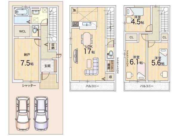 大阪市平野区西脇1丁目の新築一戸建