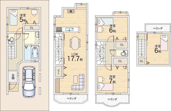 大阪市北区池田町の中古一戸建て