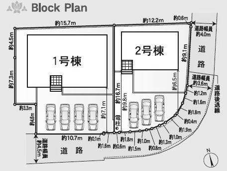 美濃加茂市下米田町西脇第2 2号棟(全体区画図)