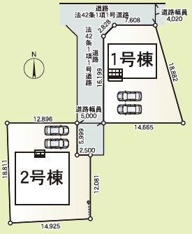 美濃加茂市西町第5 2号棟(全体区画図)