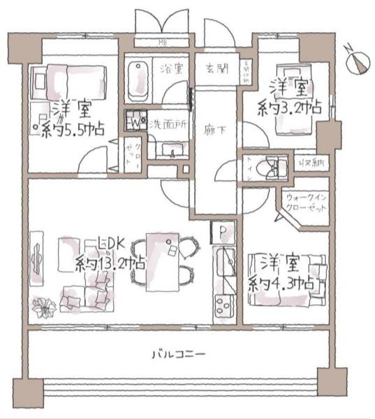 ライオンズマンション朝霞本町第２　4階部分