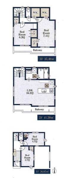 川口市元郷316　全3棟　1号棟