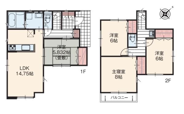 越谷市下間久里　全2邸　2号棟