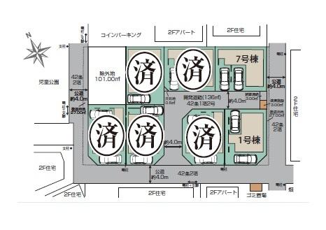 さいたま市見沼区東大宮3丁目の新築一戸建(全体区画図)
