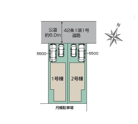 さいたま市北区宮原町4丁目の新築一戸建(全体区画図)
