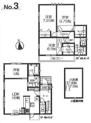 クレアガーデンあきる野市小川全4棟3号棟