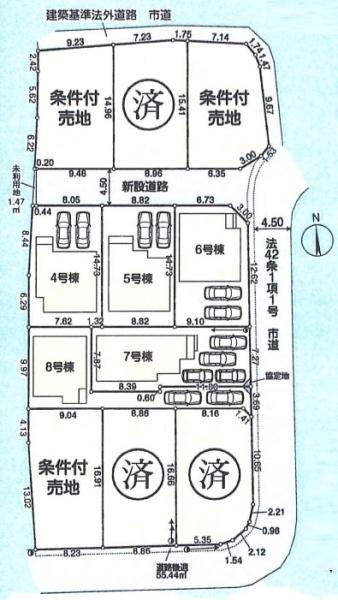 リーブルガーデンあきる野牛沼第4期全11棟8号棟(全体区画図)