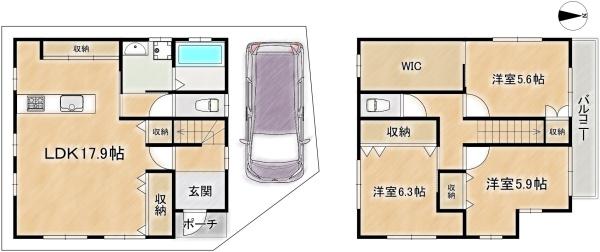 高槻市柱本６丁目の中古一戸建