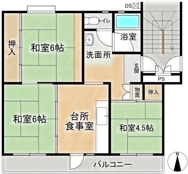富田第二住宅74号棟　5階