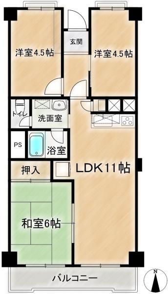 高槻ビューハイツ　2階部分