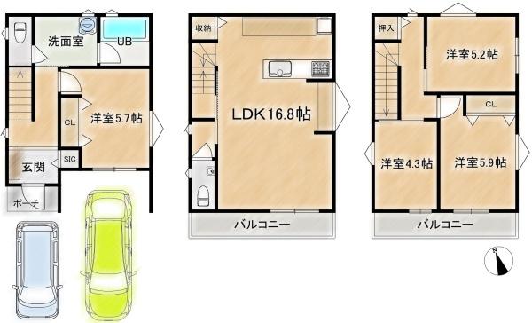高槻市南庄所町の新築一戸建