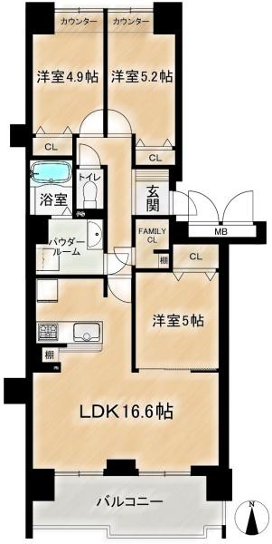 阪急ヒルズコート高槻２番館　5階