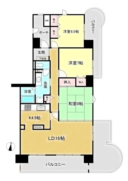 高槻阿武山三番街302号棟　3階部分