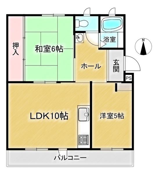 富田第二住宅66号棟　3階部分