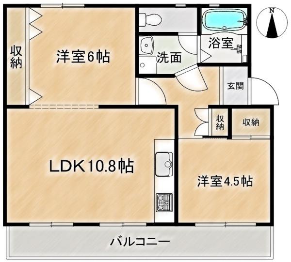 富田第二住宅70号棟　2階部分